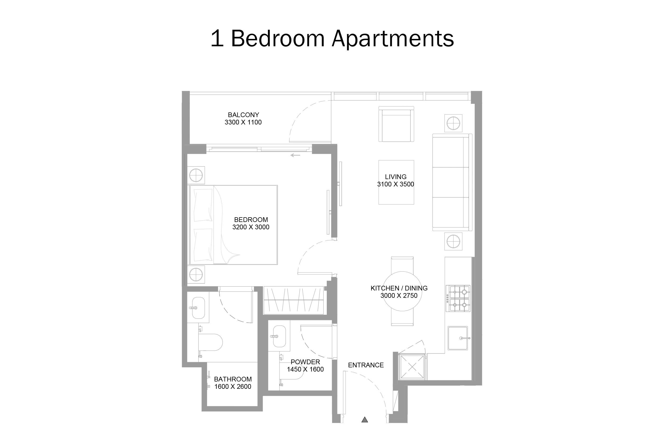 Pearlside marina residences floor plan 1 bedroom apartments